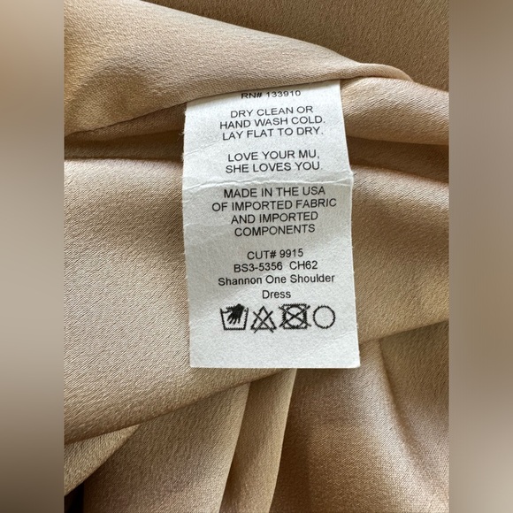 NWT Los Angeles Show Me Your Mumu Shannon One Shoulder Dress Champagne Sz XS - Picture 13 of 14